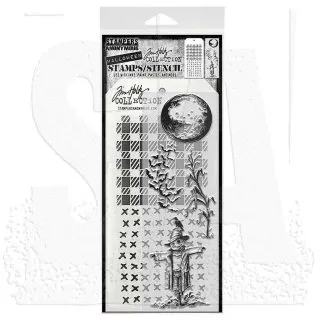 The Scarecrow Tim Holtz Mixed Media Set Stencil Clear Stamps Stampers Anonymous