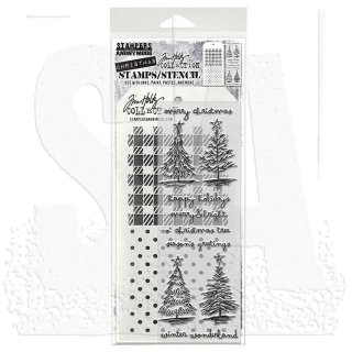 Scribbly Christmas - Tim Holtz Mixed Media Stamps & Stencil Set - Stampers Anonymous