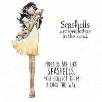 Uptown Girl Sylvia and the Seashell - Rubber Stamps - Stamping Bella